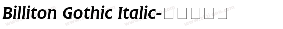 Billiton Gothic Italic字体转换